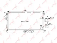 7812A165 RC-0077 Радиатор кондиционера LYNXauto LYNXauto арт. RC-0077