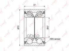 Подшипник ступицы передний с ABS, 37x37x72 LYNXauto арт. WB-1284