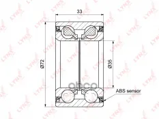 Подшипник ступицы передний с ABS, 33x35x72 LYNXauto арт. WB-1287