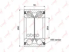 Подшипник ступицы задний с ABS, 50x53,5x90 LYNXauto арт. WB-1288