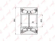 к-кт подшипника ступицы зад! 48x30x62 Lada Largus,Renault Duster 2WD,Scenic II 1.2-2.0D 04> LYNXauto арт. WB1318