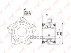 Подшипник ступицы передний FORD Transit 2.2D-3.2D 06-14 LYNXauto арт. wb-1007