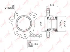 к-кт подшипника ступ. зад. лев.! Honda Partner/Orthia 96-05 LYNXauto арт. WB1011