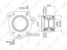 Подшипник ступицы задний R (d 39/75мм) HONDA CR-V 2.0 95-02 LYNXauto арт. wb-1012