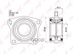 подшипник ступицы передний! Mitsubishi Galant 1.8-2.5 92-04 LYNXauto арт. WB1018