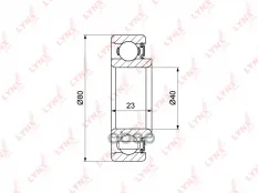 Подшипник ступицы задний с ABS, 23x40x80 LYNXauto арт. WB-1513