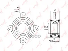 Подшипник ступицы перед с ABS LYNXauto арт. WB-1028