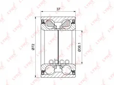 Подшипник ступицы передний (37x38x72) HYUNDAI Solaris 1.4-1.6 10> / i20 1.0-1.4D 14>  KIA Rio III 1. LYNXauto арт. wb-1541