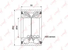 Подшипник ступицы передний с ABS, 50x54x92 LYNXauto арт. WB-1423