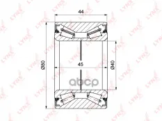 Подшипник полуоси задней с ABS (45/44x40x80) TOYOTA Land Cruiser(90) 2.7-3.4 95-02 LYNXauto арт. wb-1443