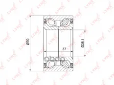 Комплект ступичного подшипника HYUNDAI Accent(LC, MC) 1.3-1.6 00-10, Getz 1.1-1.6 02-09, i10(IA) 1.0-1.2 13>, Lantra II 1.5-2.0 95-00, KIA Rio II 1.4-