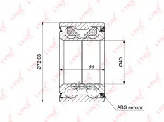 подшипник ступицы передней! с ABS, 36x40x72 Suzuki Splash 08> LYNXauto арт. WB1455