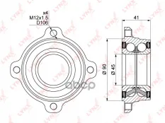 Подшипник ступицы задний с ABS BMW 5(E60/61) 2.0-5.0 04> / 6(E63 / 4) 3.0-5.0 04> / 7(E65-7) 3.0-6.0 LYNXauto арт. wb-1472