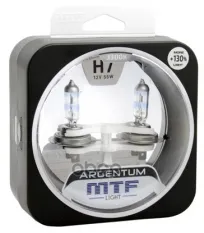 ЛАМПА 12V H7 55W PX26D +130% БОКС (2ШТ.) ARGENTUM MTF MTF Light арт. H3A1207