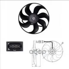 Крыльчатка с эл.мотором AUDI A3 1.8 T 1998-2003 NRF 47397 (1J0959455M) NRF арт. 47397