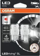 Лампа светодиодная 12V W21/5W W3x16q блистер (2шт.) LEDriving SL Red OSRAM Osram арт. 7515DRP-02B