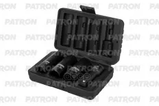 Набор головок-экстракторов двухсторонних 4 пр: 1/2 inch, 6 гр, 17, 19, 21 мм, удлинитель 75 мм, для сорванных граней PATRON арт. P-4267
