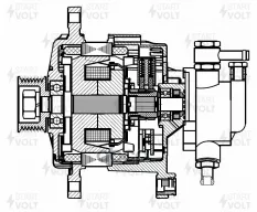 Генератор ГАЗель Next,NN дв.G21A 14В 140А с вакуумным насосом в сборе STARTVOLT STARTVOLT арт. LG0322