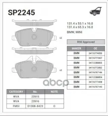 КОЛОДКИ ПЕРЕД  MINI COOPER Sangsin brake арт. SP2245