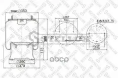 пневмоподушка со стак.!2шпильки М12x1.75 1штуцер М22x1.5 Schmitz/Weweler Stellox арт. 9002851SX