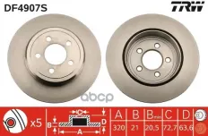 Диск тормозной задн CHRYSLER: 300 C 04-10 , 300 C Touring 04- TRW арт. DF4907S
