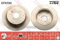 ДИСК ТОРМОЗНОЙ ЗАДНИЙ LEXUS ES250/350/300H TRW арт. DF6760