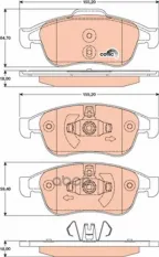 Колодки тормозные дисковые DACIA: DUSTER 10 - RENAULT: FLUENCE 10 -, GRAND SCNIC III 09 -, MEGANE CC TRW арт. GDB1789