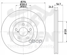 Диск тормозной, передний Subaru Forester I-IV 01>, Outback II-IV 98> , Legacy IV, V 08> TYREN арт. TYR1018451