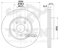 Диск тормозной, передний Ford Mondeo III 00> Jaguar X-Type 01> TYREN арт. TYR1012631