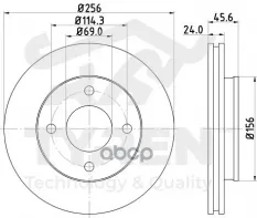 Диск тормозной, передний Mitsubishi Colt VI 04> Smart Forfour 04> TYREN арт. TYR1013771