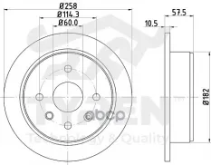 Диск тормозной, задний Chevrolet Lacetti 03> Daewoo Gentra II 13> Nubira 97> TYREN арт. TYR1020511