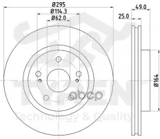 Диск тормозной, передний Suzuki Grand Vitara III 05> TYREN арт. TYR1020831