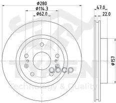 Диск тормозной, передний Suzuki Vitara 15>, SX4 13> TYREN арт. TYR1020961