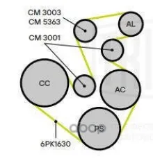 Ролик привод. ремня для а/м Chery Tiggo T11 (05-) 1.6i/1.8i/2.0i (с натяж. мех.) (CM 3003) Trialli арт. cm-3003