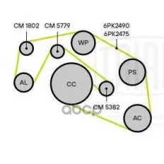 Ролик привод. ремня для а/м VW Touareg (02-)/Audi Q7 (06-) 2.7d/3.0d (с натяж. мех.) (CM 5382) Trialli арт. CM 5382