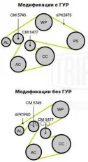Ролик привод. ремня для а/м Kia Sorento (06-)/Mohave (08-) 3.3i/3.5i/3.8i (с натяж. мех.) (CM 5477) Trialli арт. CM 5477