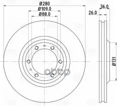 Диск торм. для а/м Great Wall Hover (05-)/H3 (10-)/Н5 (11-) перед. d=280 (DF 270303) Trialli арт. DF270303