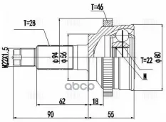 ШРУС для а/м Kia Spectra (00-) Ижевск 1.6i AT ABS46 (наруж.) (GO 0849) Trialli арт. GO 0849