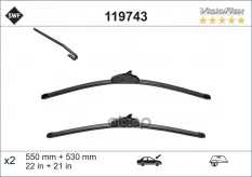 Щетки стеклоочистителя комплект  AUDI A6 550/530мм комплект Visioflex SWF Valeo арт. 119743
