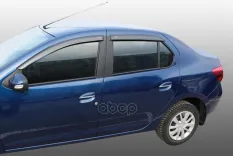 Дефлекторы неломающиеся на боковые стекла VORON GLASS серия Samurai Renault Logan II  2014-н.в./седан/накладные/скотч/к-т 4шт./ Voron Glass арт. DEF00