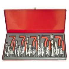 Набор инструментов и вставок для восстановления резьбы М5х0.8-М8х1.25-М12х1.75мм 131 предмет ЭВРИКА ЭВРИКА арт. ER-86718