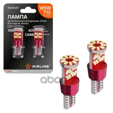 Лампочка светодиод. W5W (T10) PRO 6000K(Бел.) 12/24В 2.3Вт 27LED Биполяр. Обманка кмпл.2шт.(AEAR329) AIRLINE арт. aear329