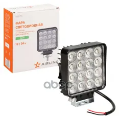 Фара светодиод. квадратная  64LED  ближний свет  32Вт  108х108х47мм  12/24В  PLUS (ALED106) AIRLINE арт. aled106