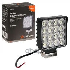 Фара светодиод. квадратная  64LED  ближний свет  64Вт  108х108х50мм  12/24В  PRO (ALED107) AIRLINE арт. aled107