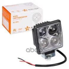 Фара светодиодная квадратная 4LED, направленный свет, 12Вт, 76х76х46мм, 12/24В AIRLINE ALED001 AIRLINE арт. ALED001