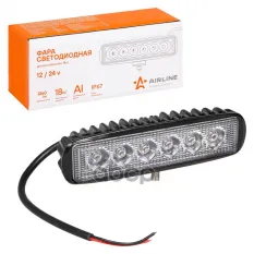 Фара светодиодная прямоугольная 6LED, направленный свет, 18Вт, 157х42х40мм, 12/24В AIRLINE ALED004 AIRLINE арт. ALED004