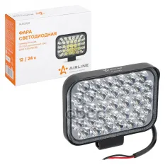 Фара светодиод. прямоугольная  33LED  дальний свет  33Вт  135х95х38мм  12/24В  PLUS (ALED020) AIRLINE арт. aled020