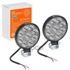 Фара светодиодная круглая 9LED, направленный свет, 9Вт, 83х83х22мм, 12В, 2шт. ST AIRLINE арт. ALED023