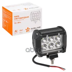 Фара (балка) светодиодная двухрядная  6LED  дальний свет  18Вт  98х78х65мм  12/24В (ALED040) AIRLINE арт. aled040