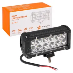 Фара (балка) светодиодная двухрядная  12LED  дальний свет  36Вт  165х78х65мм  12/24В (ALED045) AIRLINE арт. aled045